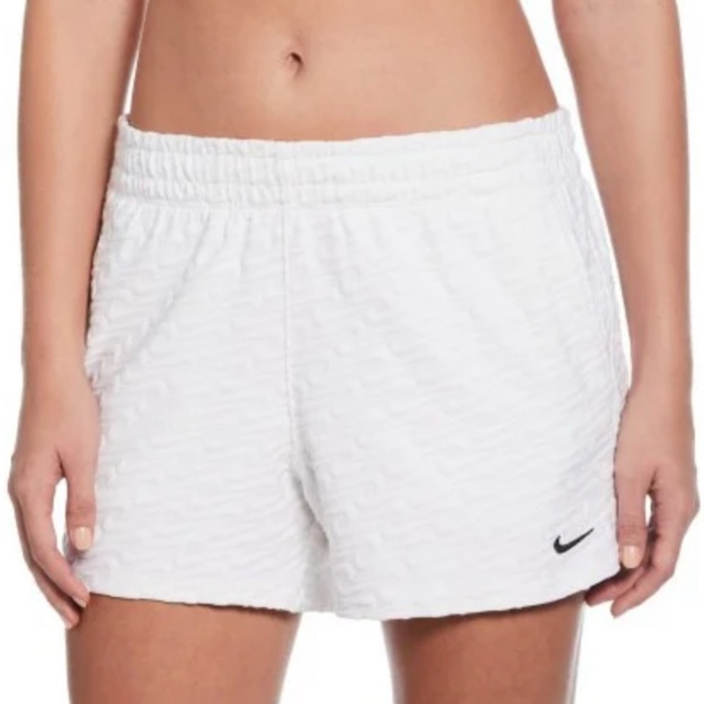 Nike White Athletic Shorts with Elastic Waistband